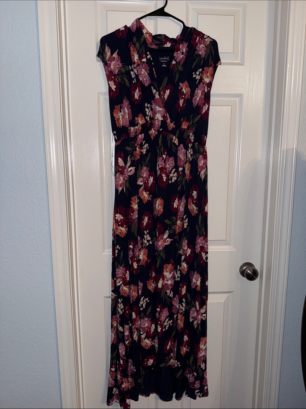 Isabel Maternity by Ingrid & Isabel Navy Maxi Dress with Pink Floral Print